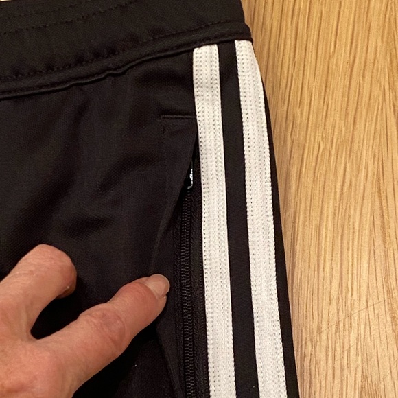 Adidas Womens Climalite Black Track Pants White Stripes / Ankle Zippers/ NWT/ S - Picture 5 of 16